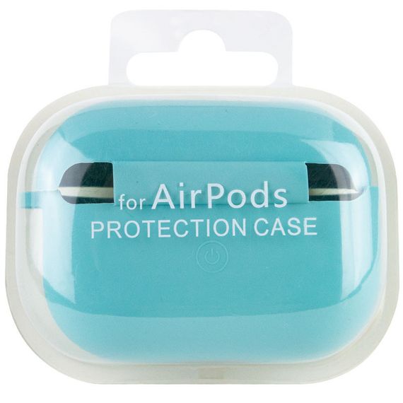 Силиконовый футляр с микрофиброй для наушников Airpods Pro Бирюзовый / Marine Green | Зображення 2
