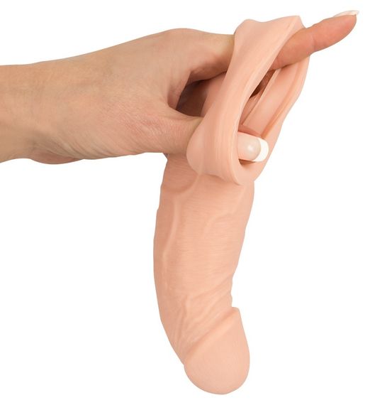 Насадка на член та мошонку Nature Skin Penis Sleeve, тілесна Sex Aura | Зображення 4