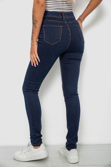 Джинси жіночі однотонні Skinny, колір синій, 244R502-5 | Зображення 3