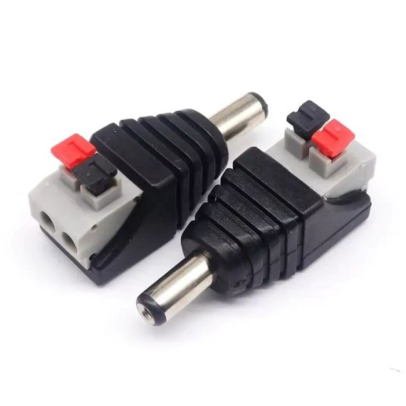 Конектор живлення PROLUM™ DC 2pin 5,5 мм, з затискачем, Папа