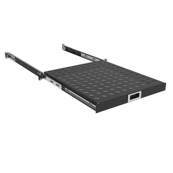 Полка ZPAS выдвижная 19&quot; 1U глуб.350-450 мм, чёрная (WZ-5841-25-01-350-161)