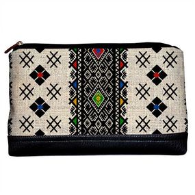 Косметичка дорожня жіноча Lovely Украинский орнамент черно-белый 26x15x8 см