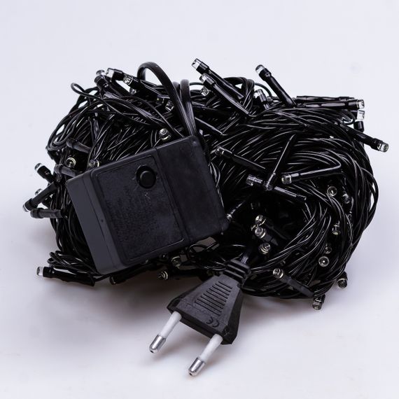 Гірлянда нитка 22 м на 218 LED лампочок світлодіодна чорний провід 8 режимів работи Білий M500LEDW | Зображення 7