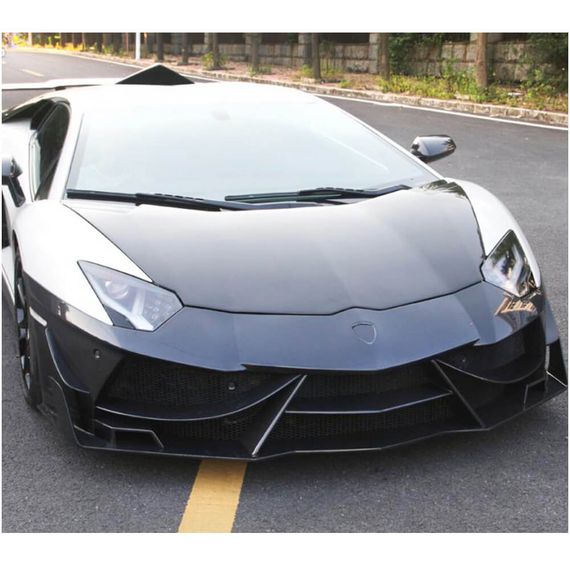 Накладки на передній бампер Lip (Карбон) для Lamborghini Aventador 2011-2022 рр | Зображення 1