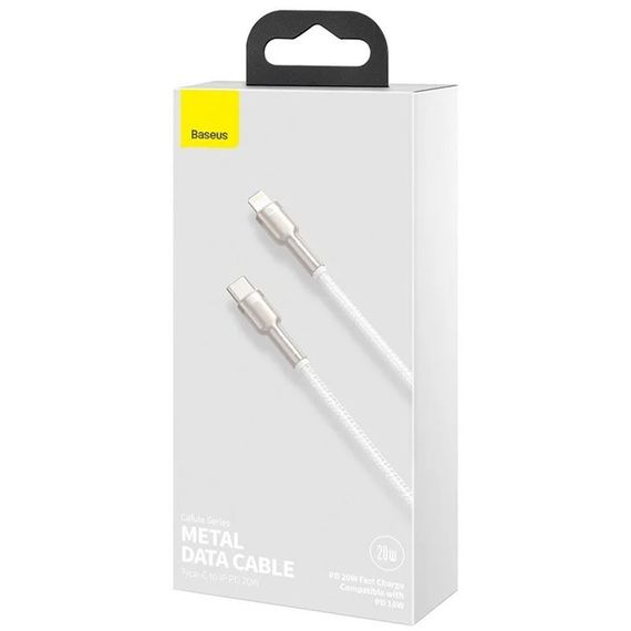 Дата кабель Baseus Cafule Series Metal Type-C to Lightning PD 20W (2m) (CATLJK-B) Белый | Зображення 2