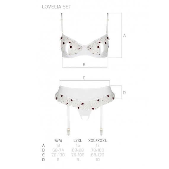 Сексуальный комплект с поясом для чулок Passion LOVELIA SET XXL/XXXL, white | Зображення 6