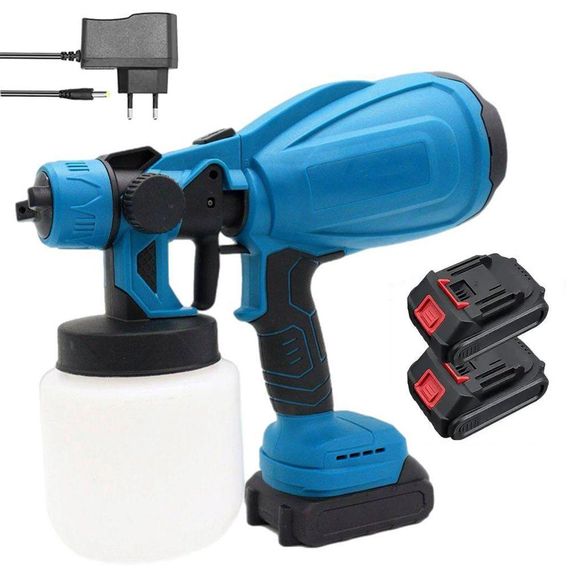 Краскопульт электрический 800мл + 2 аккумулятора 24V / Аккумуляторный распылитель краски / Пульверизатор для