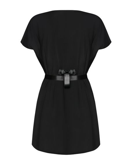 Халат Obsessive Diyosa з атласним поясом, чорний, S/M sexstyle | Зображення 5