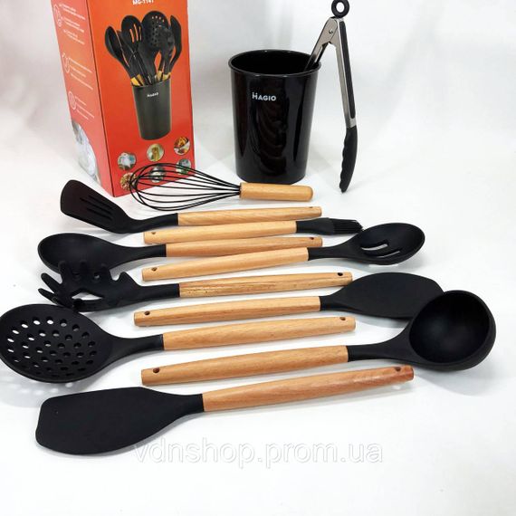 Кухонне приладдя з тефлоновим покриттям, Кухонний комплект з силікону, Силіконові аксесуари для кухні OZ-64 | Зображення 2