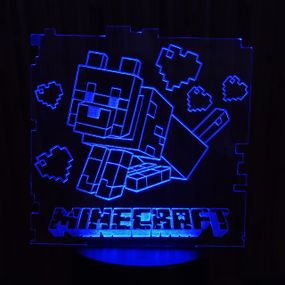 Акриловый светильник-ночник Minecraft синий tty-n000319