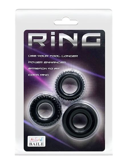 Набір з 3 ерекційних кілець LyBaile Ring BI-210179 Sex Aura | Зображення 7