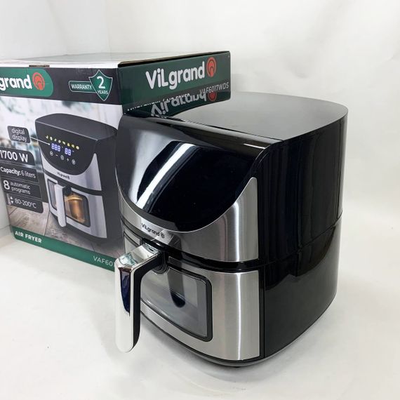 Мощная фритюрница аэрогриль ViLgrand VAF6017WDS 1700 Вт 6 л, Картошка фри без масла AD-90 | Зображення 3