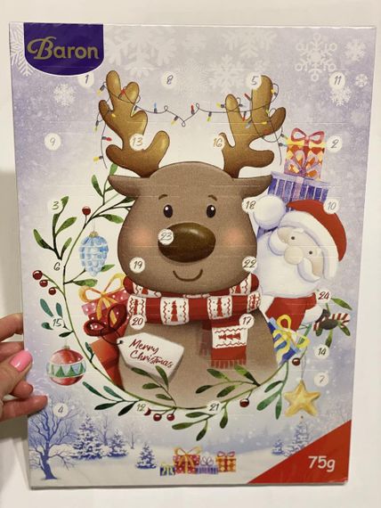 Адвент-календар шоколадний Новорічний Baron, 75 г із різними картинками в асортименті | Зображення 4