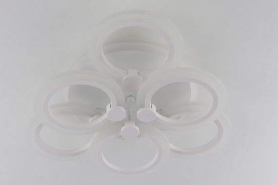 Люстра світлодіодна стельова LED світильник для квартири на стелю лед з пультом 25608 Білий 11х47х47 см. | Зображення 8