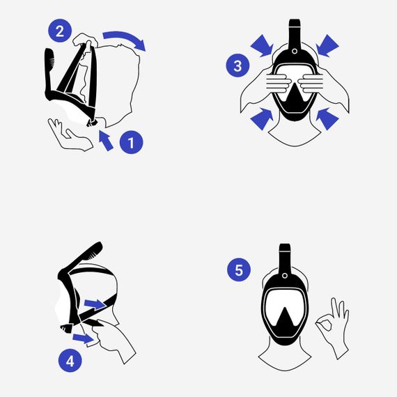 Маска Easybreath для снорклінгу для дорослих сіра - S/M | Зображення 8