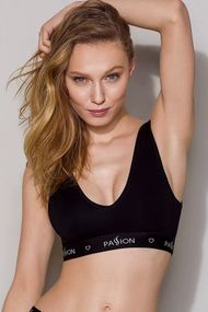 Спортивный топ с широкой резинкой хлопковый Passion PS004 TOP Черный S