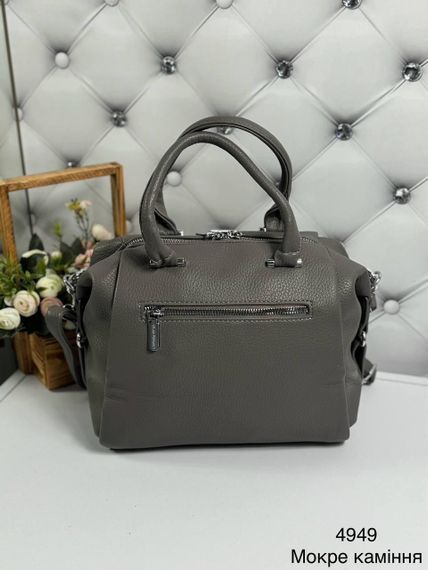 Сумка женская небольшая стильная кросс-боди Серо-коричневая | Зображення 2