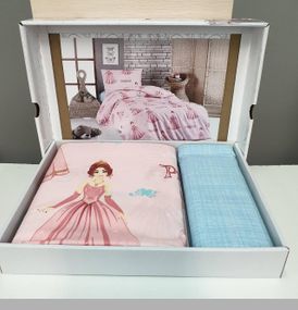 Комплект постільної білизни Hugo темно-сірий з блискавками Efala полуторний для дитячої кімнати (345601391_1524)