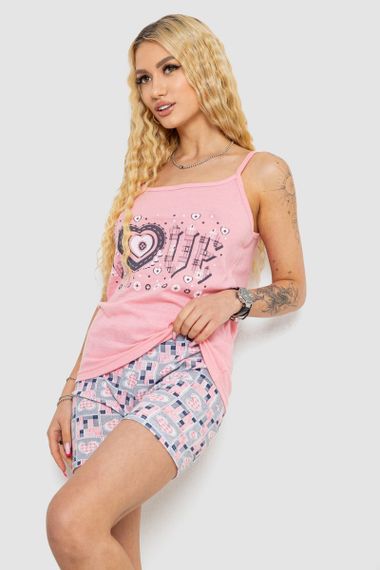 Жіноча піжама з принтом, колір рожевий, 238R3130 | Зображення 2