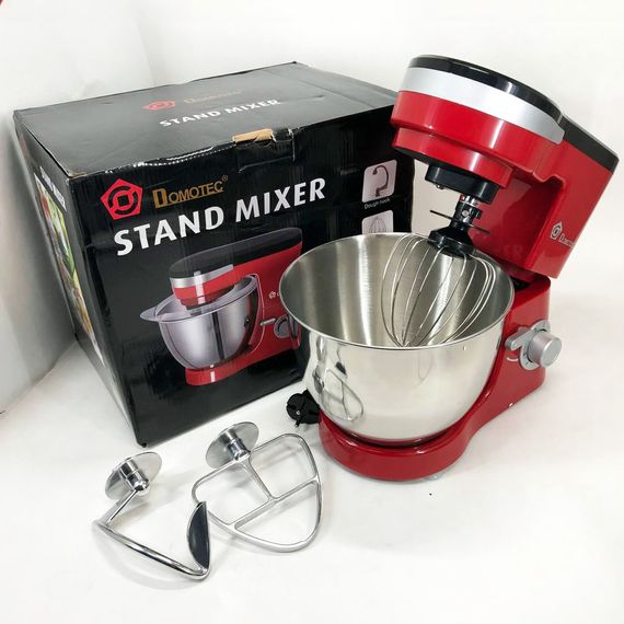 Нержавеющий миксер стационарный Domotec, Планетарный миксер 3 насадки для теста на бисквит JF-83 | Зображення 8