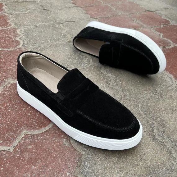 Сучасні чоловічі лофери замшеві на білій підошві 45 розмір | Зображення 3