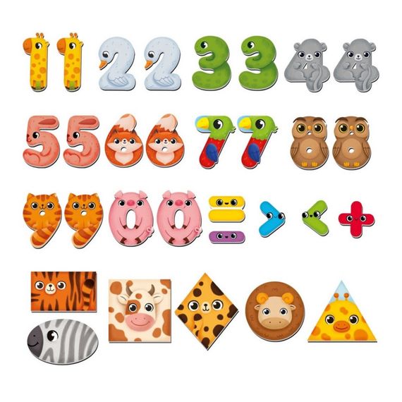 Детская развивающая магнитная игра "Чудо-математика. Цифры и фигуры" VT5411-19 31 магнит | Зображення 1