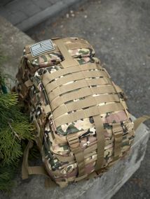 Тактичний рюкзак військовий мультикам з прапором Сша Multicam Usa штурмовий армійський рюкзак 45Л