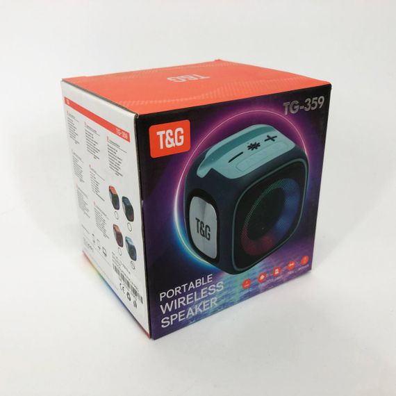 Портативна Bluetooth колонка TG359 7W з підсвічуванням RGB, акумуляторна колонка для музики. Колір: синій | Зображення 6