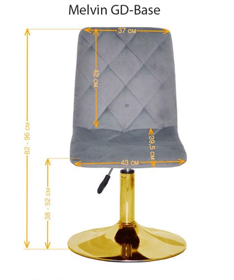 Стілець Melvin (Fred) GD-Base, на золотій круглій нозі-опорі, з регулюванням висоти, м'яке сидіння екошкіра кольору білий | Зображення 3