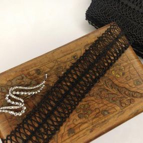 (1 метр) Кружево макраме  4см Цвет - Черный (21М-SF-0051-2)