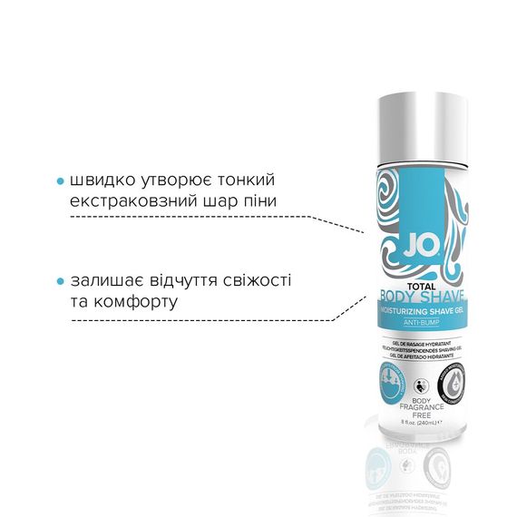 Гель для гоління System JO TOTAL BODY — Anti-bump Intimate Shaving Gel (240 мл) зволожувальний | Зображення 2