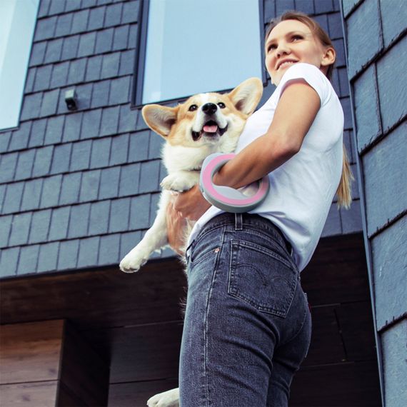 Поводок-рулетка для собак WAUDOG R-leash, круглая, XS-M, до 40 кг, 2,9 м, светоотражающая лента розовый | Зображення 7