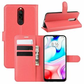 Чохол книжка с карманами для карт на Xiaomi Redmi 8 колір Червоний