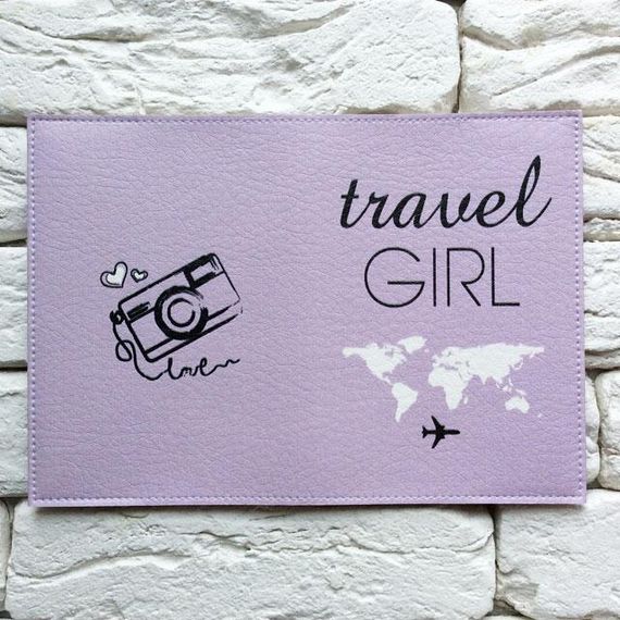 Обложка для паспорта Travel girl 5 (фиолетовый) | Зображення 2