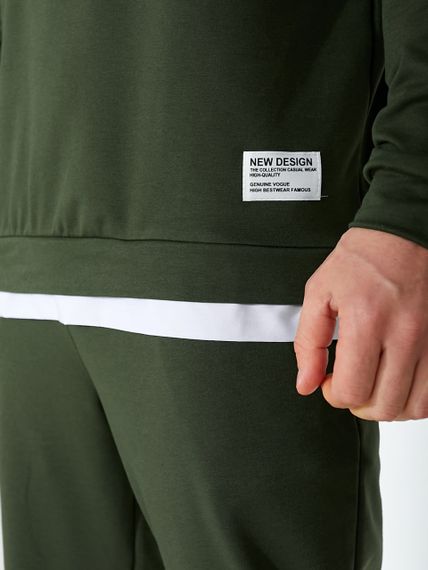 Мужской спортивный костюм свободный с эффектом 2 в 1, LI2015 цвет хаки, размер 48/52 | Зображення 5