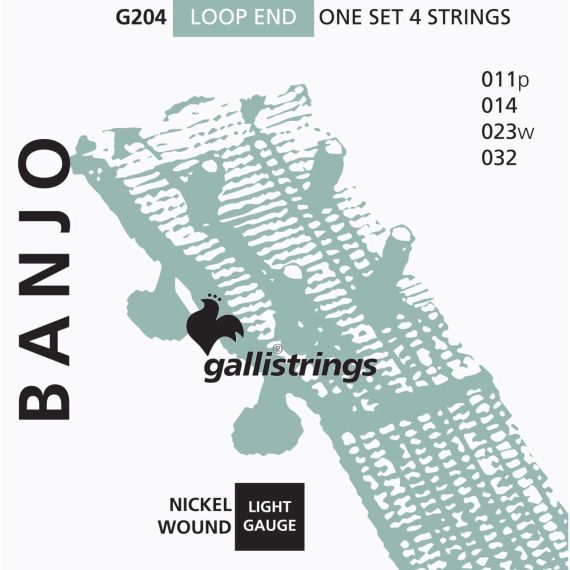 Струни для банджо Gallistrings G204 (.010-.032), Steel