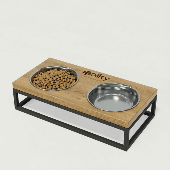 Миски на подставке для маленьких собак и котов Hollky Base S (2 × 0,45 л) BS-36187-GRNT