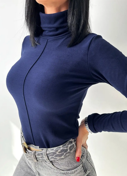 Женская теплая водолазка из термолайкры GF04845 цвет синий, размер 50/52 | Зображення 2