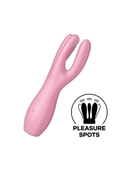 Кліторальний вібратор Satisfyer Threesome 3 з трьома пальчиками, Рожевий