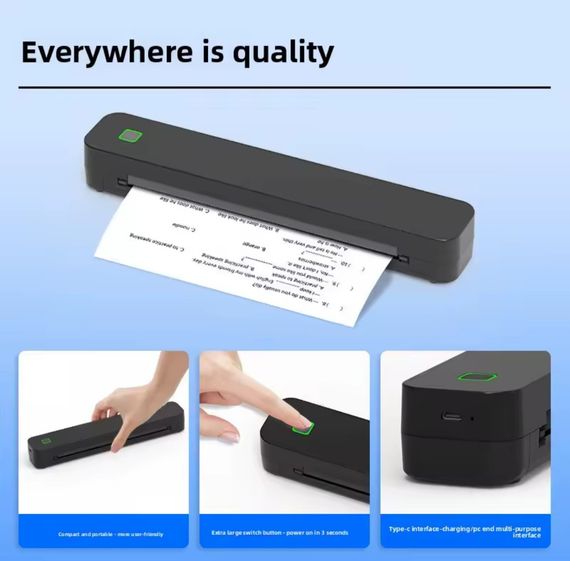 Бездротовий портативний термопринтер А4 | Зображення 8