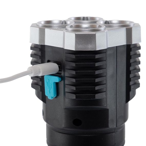 Ручний акумуляторний ліхтарик з USB-зарядкою, до 200 м, X-509-4LED+COB / Потужний кемпінговий ліхтар з бічним світлом | Зображення 4