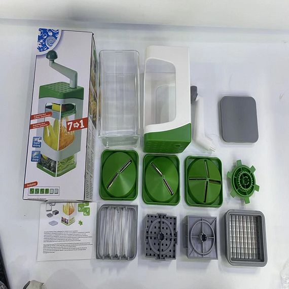 Ручная овощерезка с контейнером Genius Nicer Dicer Кухонный слайсер - терка с насадками 7 в 1 | Зображення 5