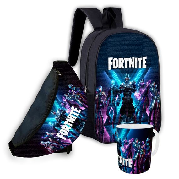 Набор детский Fortnite рюкзак 36х27см сумка-бананка,кружка с принтом для мальчика (01601)