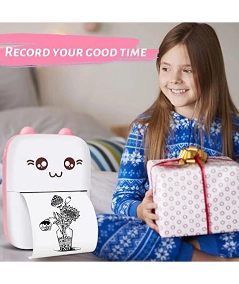 Термопринтер Portable Mini Printer (MX06) детский портативный с термопечатью Розовый | Зображення 7