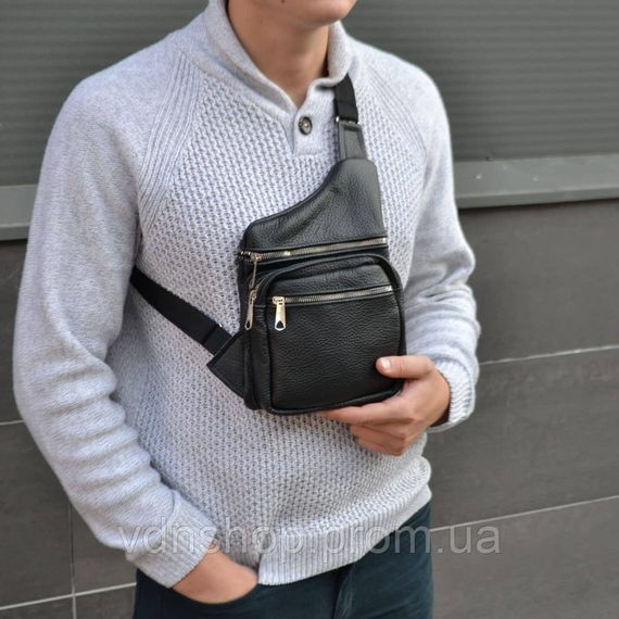 Сумка шкіряна чоловіча крос-боді, Сумки слінг чоловічі крос боді, Чоловіча вулична сумка через плече XS-50 | Зображення 2