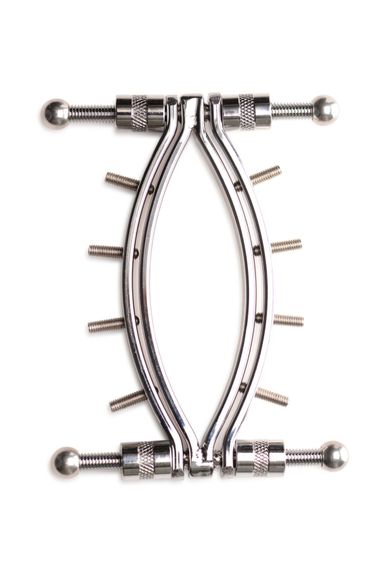 Зажим для вагины Master Series: Spread 'Em Poker Vagina Clamp with Adjustable Pressure Screws, шипы