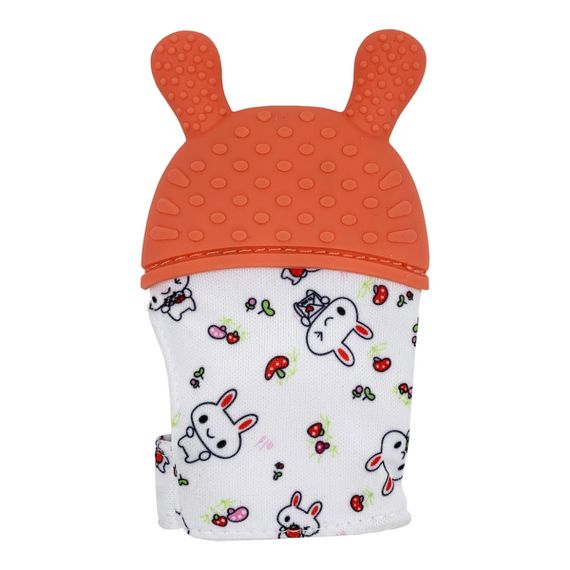 Прорізувач-рукавичка "Зайчик" MGZ-0404 (Orange) на липучці | Зображення 1