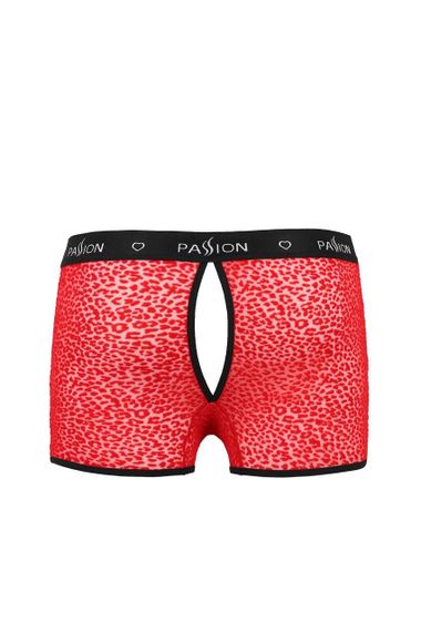 Чоловічі прозорі боксери Passion 046 SHORT PARKER L/XL Red, сітка, під леопард Sex Aura | Зображення 3