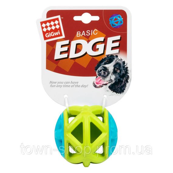 Игрушка для собак Мяч GiGwi Basic EDGE, салатовый, резина, 9 см | Зображення 1