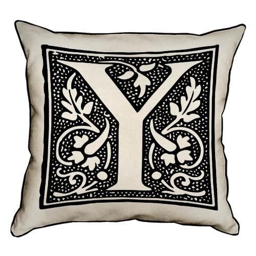 Подушка с мешковины Letter Y 45x45 см (45PHB_ABC049_WH)